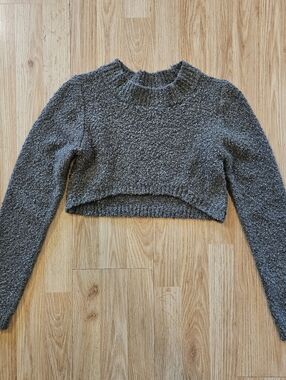 Wild Fable Olive Textured Cropped Sweater